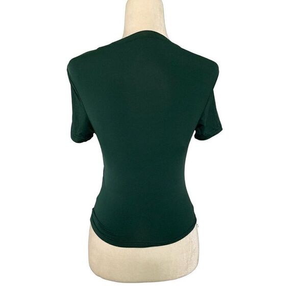 Shein Womens Solid Pine Green Short Sleeve T Shirt Top 4 Small - Picture 2 of 4
